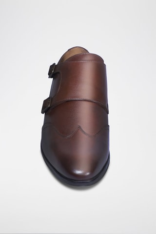 Derbies de piel con hebillas Germain - Marrón