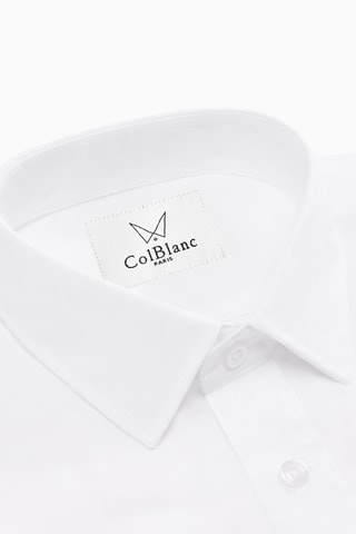 Camisa clásica de popelina de algodón - Blanco