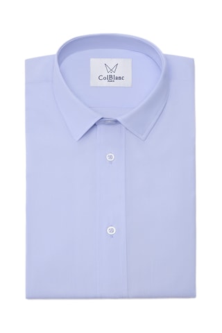 Camisa clásica de popelina de algodón - Azul