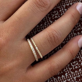 Anillo - Latón bañado y circonita