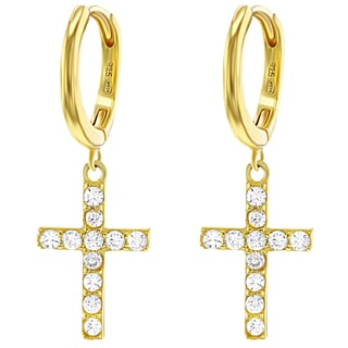 Boucles d'oreilles - Laiton doré & oxyde de zirconium