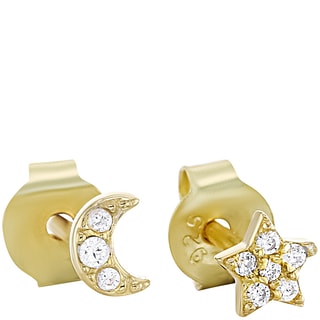 Boucles d'oreilles - Laiton doré & oxyde de zirconium