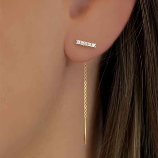 Boucles d'oreilles - Laiton doré & oxyde de zirconium