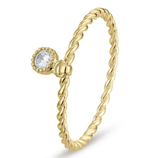 Anillo - Latón bañado y circonita