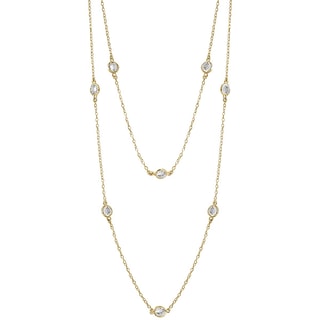 Collar - Latón bañado y circonita