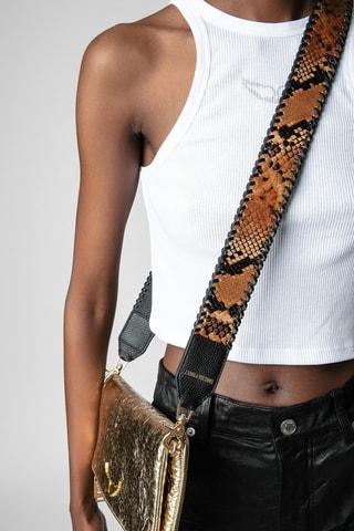 Bandoulière en cuir de chèvre - Marron