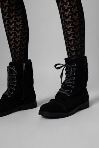 Bottines fourrées en cuir - Noir