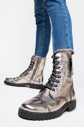 Bottines en cuir de veau - Argenté