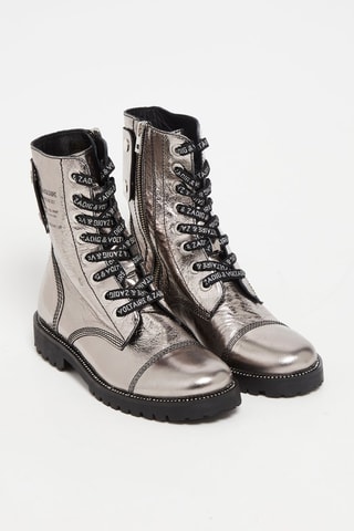 Bottines en cuir de veau - Argenté