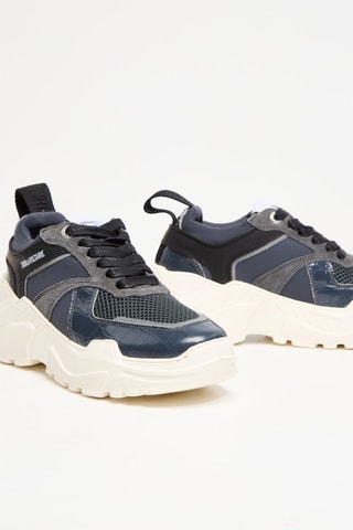 Baskets en cuir - Bleu-gris