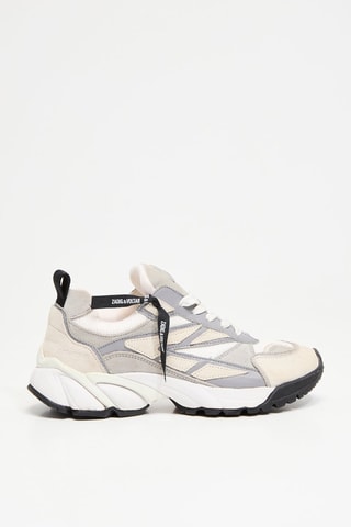 Baskets plateformes en cuir - Gris