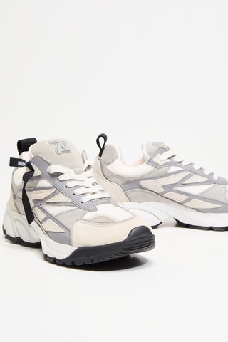 Baskets plateformes en cuir - Gris