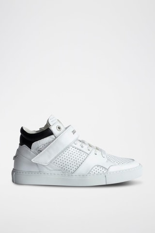 Baskets montantes en cuir - Argenté