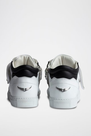 Baskets montantes en cuir - Argenté