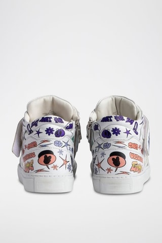 Baskets-montantes en cuir - Blanc