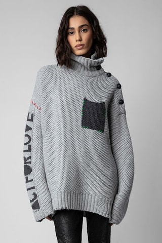 Pull en cachemire - Gris chiné