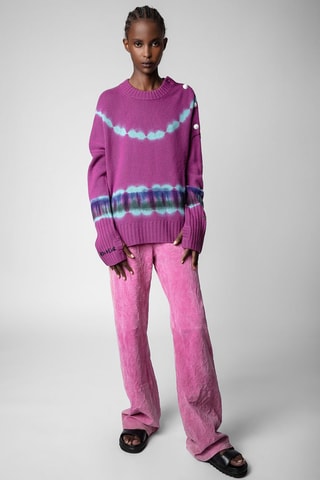 Pull tie and dye en cachemire - Mauve