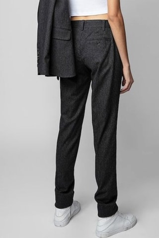 Pantalon en laine - Anthracite et blanc