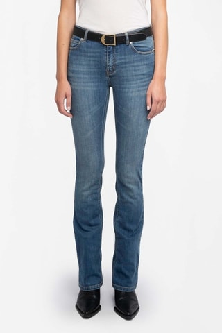 Jean flare en coton biologique - Bleu