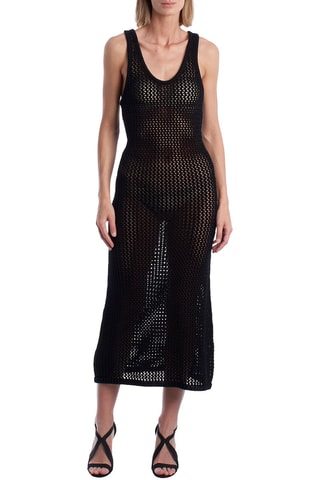 Robe midi en coton biologique - Noir