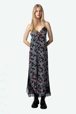 Robe longue en soie - Noir