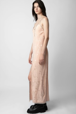Robe longue en soie - Rose