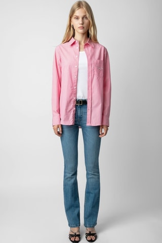 Chemisier en coton biologique - Rose