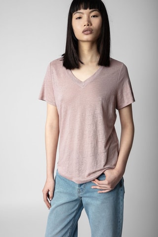 T-shirt en lin - Mauve