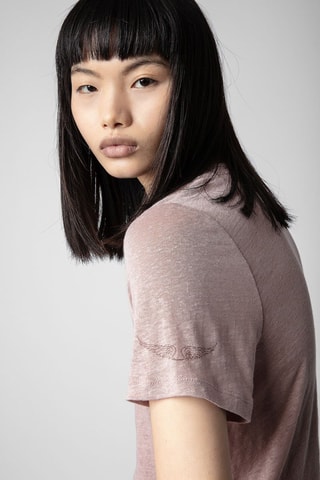 T-shirt en lin - Mauve