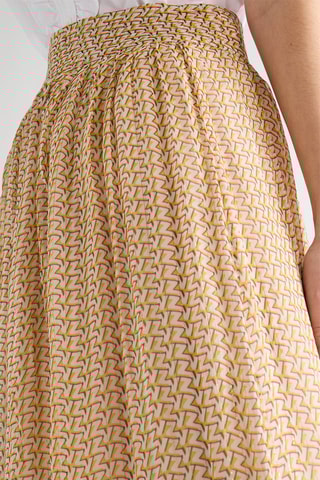 Jupe longue taille haute - Orange et écru