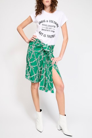 Jupe nouée en soie - Vert