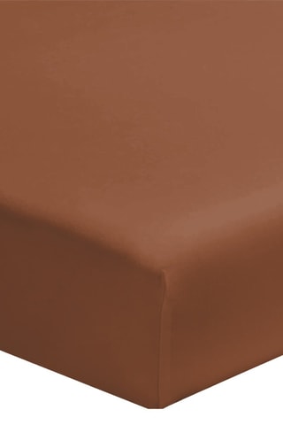 Drap-housse en satin de coton - Marron