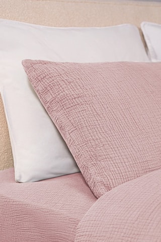 2 taies d'oreillers en gaze de coton - Rose