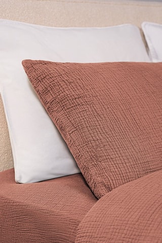2 taies d'oreillers en gaze de coton - Marron