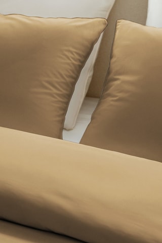 2 taies d'oreillers en satin de coton - Beige