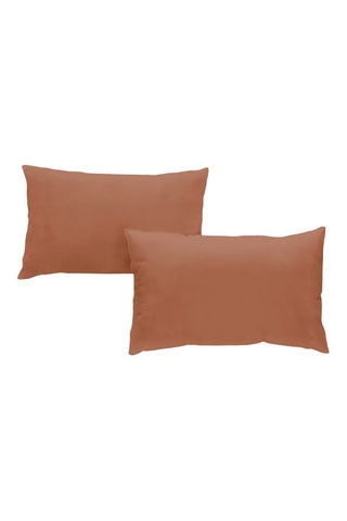 2 taies d'oreillers en satin de coton - Marron