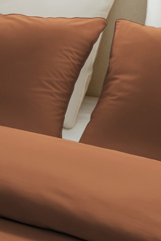 2 taies d'oreillers en satin de coton - Marron