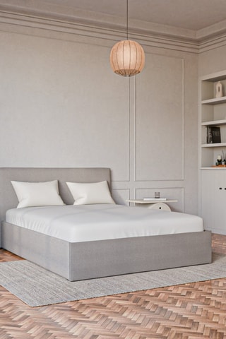 Lit Coffre Emma - Tissu chiné anthracite