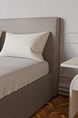 Lit Coffre Emma - Tissu chiné anthracite