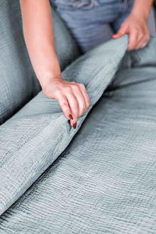 Housse de couette en gaze de coton - Bleu