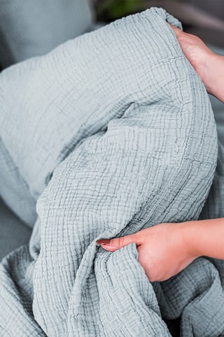 Housse de couette en gaze de coton - Bleu