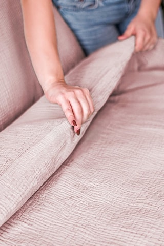 Housse de couette en gaze de coton - Rose