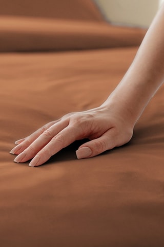 Housse de couette en satin de coton - Marron