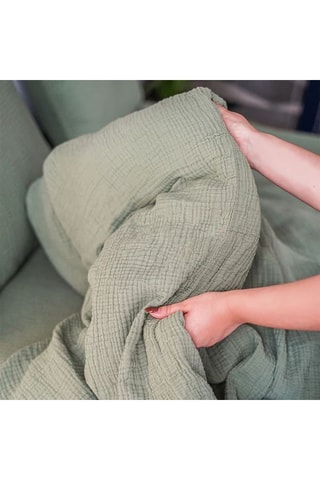 Drap-housse en gaze de coton - Kaki