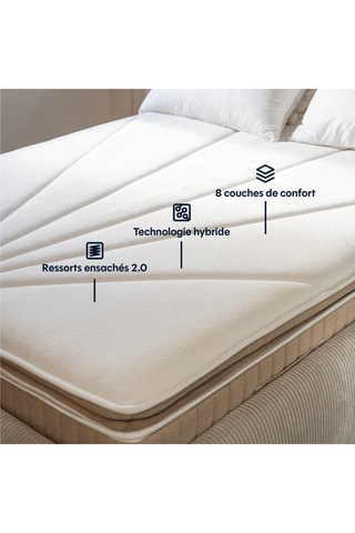 Matelas hybride premium L'Expérience - épais 27cm - ferme équilibré