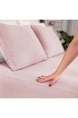 Drap-housse en gaze de coton - Rose