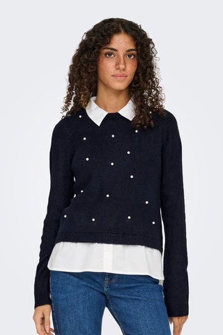 Pull trompe-l’œil - Bleu nuit