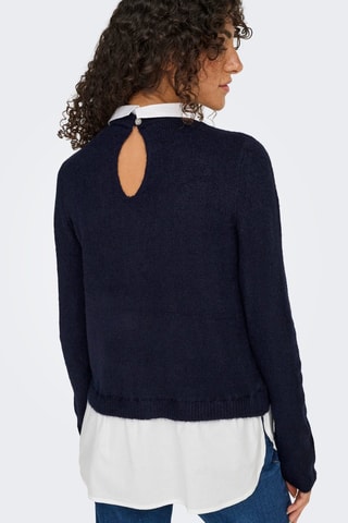 Pull trompe-l’œil - Bleu nuit