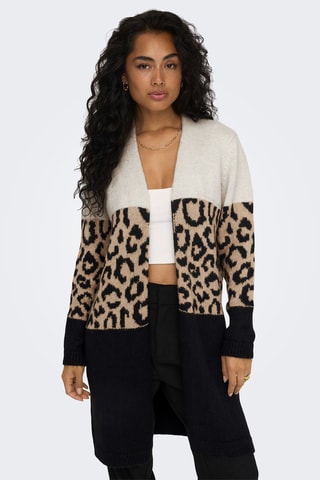 Gilet long - Noir et beige