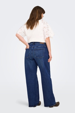 Jean wid legs en coton biologique - Bleu